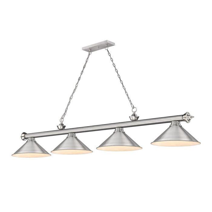 Z Lite Cordon 4 Light Linear Pendant Light In Brushed Nickel