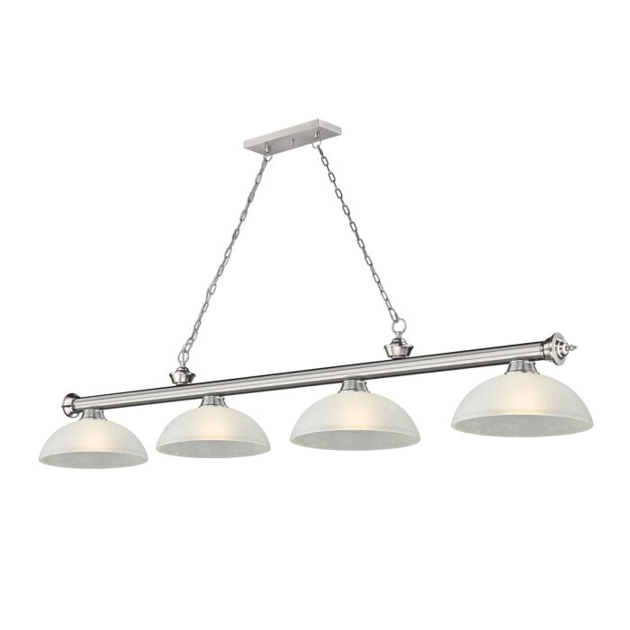 Z Lite Cordon 4 Light Linear Pendant Light In Brushed Nickel