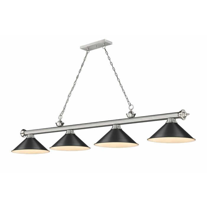 Z Lite Cordon 4 Light Linear Pendant Light In Brushed Nickel