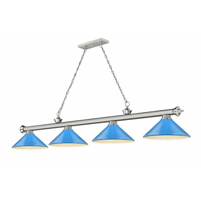 Z Lite Cordon 4 Light Linear Pendant Light In Brushed Nickel