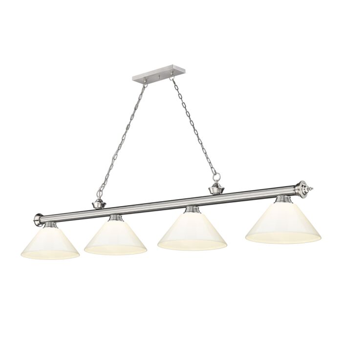 Z Lite Cordon 4 Light Linear Pendant Light In Brushed Nickel