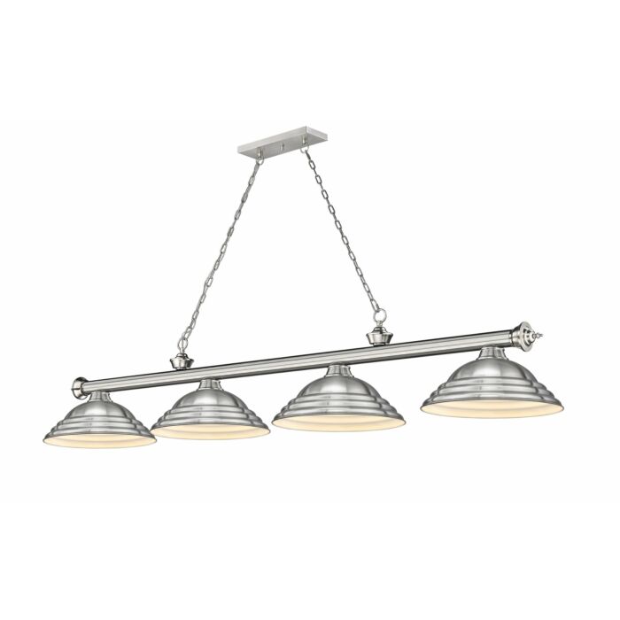 Z Lite Cordon 4 Light Linear Pendant Light In Brushed Nickel