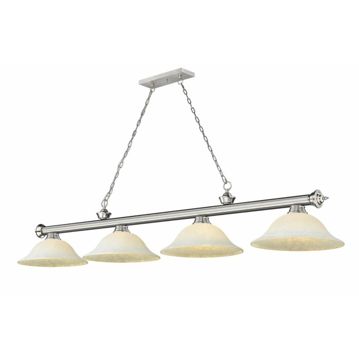 Z Lite Cordon 4 Light Linear Pendant Light In Brushed Nickel