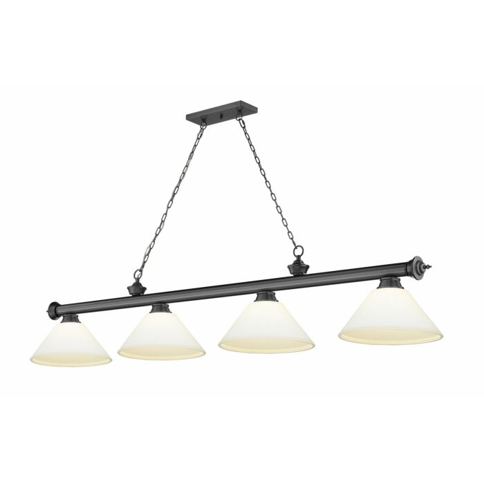 Z Lite Cordon 4 Light Linear Pendant Light In Bronze Plate
