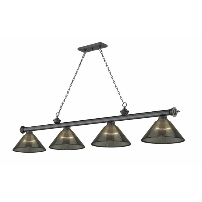 Z Lite Cordon 4 Light Linear Pendant Light In Bronze Plate