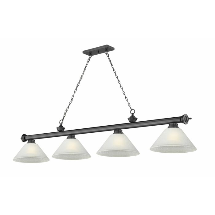 Z Lite Cordon 4 Light Linear Pendant Light In Bronze Plate