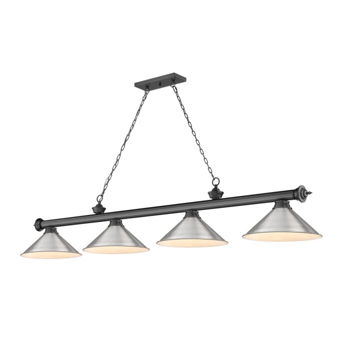 Z Lite Cordon 4 Light Linear Pendant Light In Bronze Plate