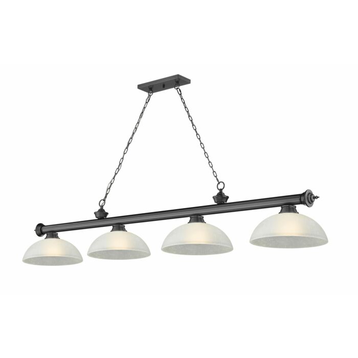 Z Lite Cordon 4 Light Linear Pendant Light In Bronze Plate
