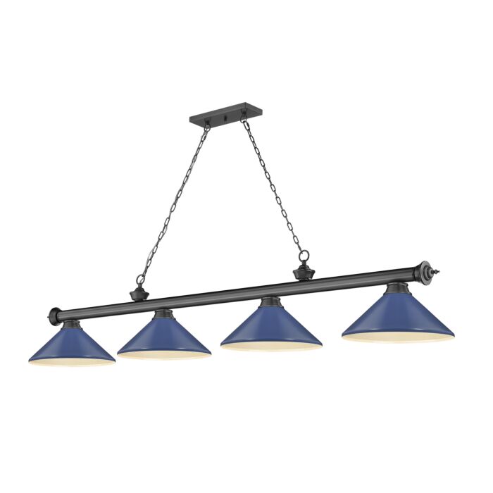 Z Lite Cordon 4 Light Linear Pendant Light In Bronze Plate