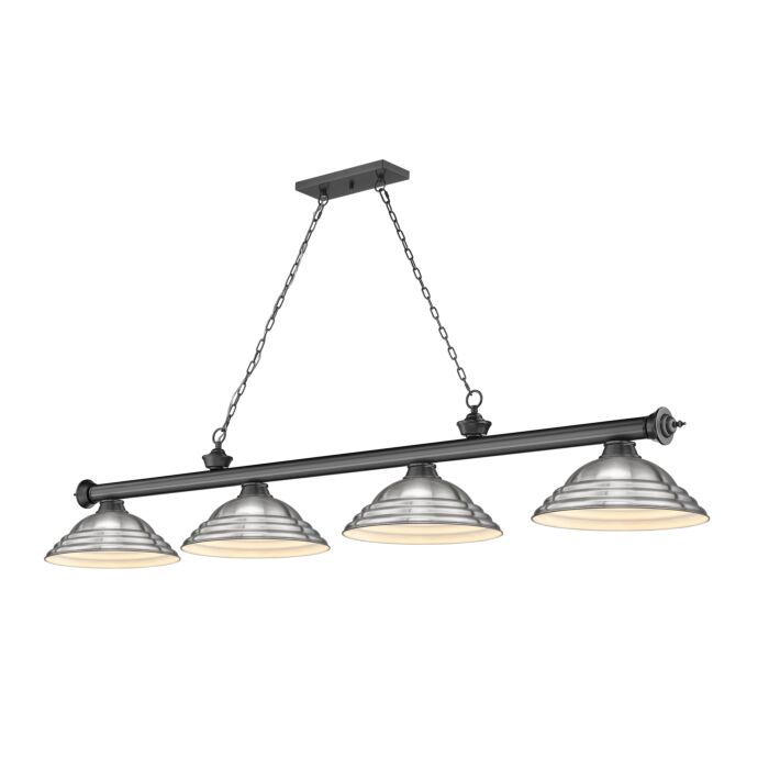 Z Lite Cordon 4 Light Linear Pendant Light In Bronze Plate