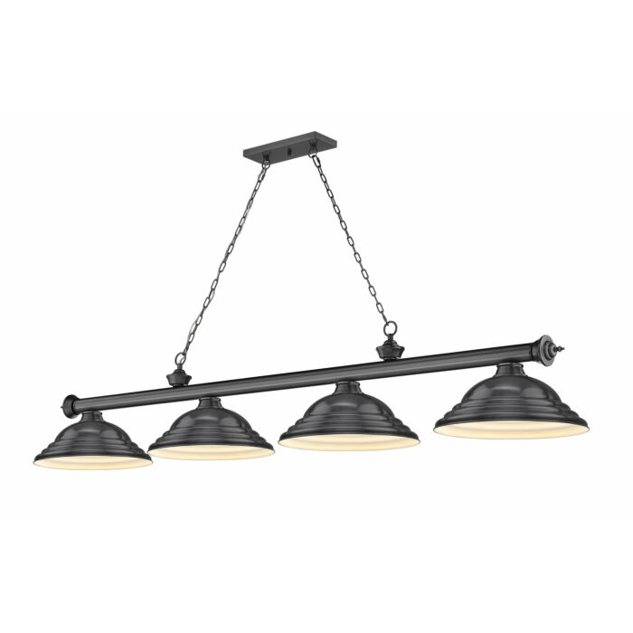 Z Lite Cordon 4 Light Linear Pendant Light In Bronze Plate