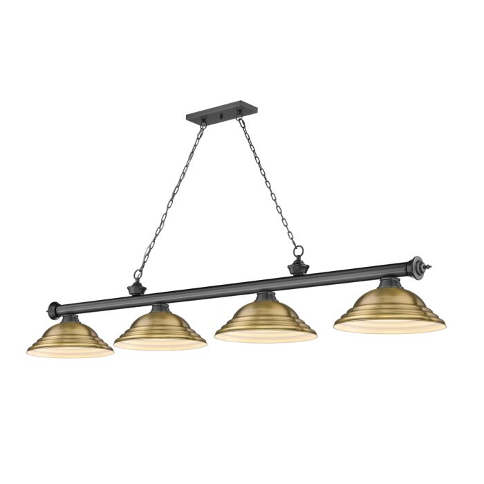 Z Lite Cordon 4 Light Linear Pendant Light In Bronze Plate