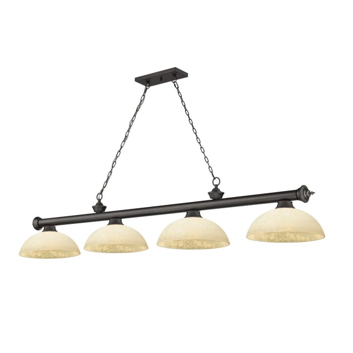 Z Lite Cordon 4 Light Linear Pendant Light In Bronze