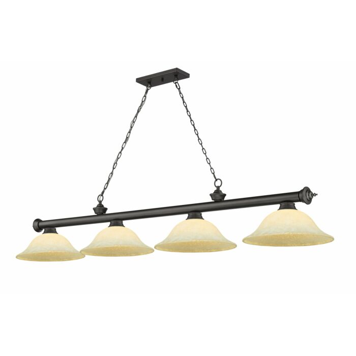 Z Lite Cordon 4 Light Linear Pendant Light In Bronze