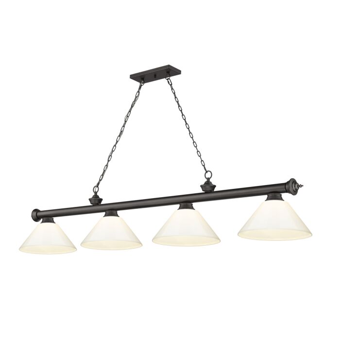 Z Lite Cordon 4 Light Linear Pendant Light In Bronze
