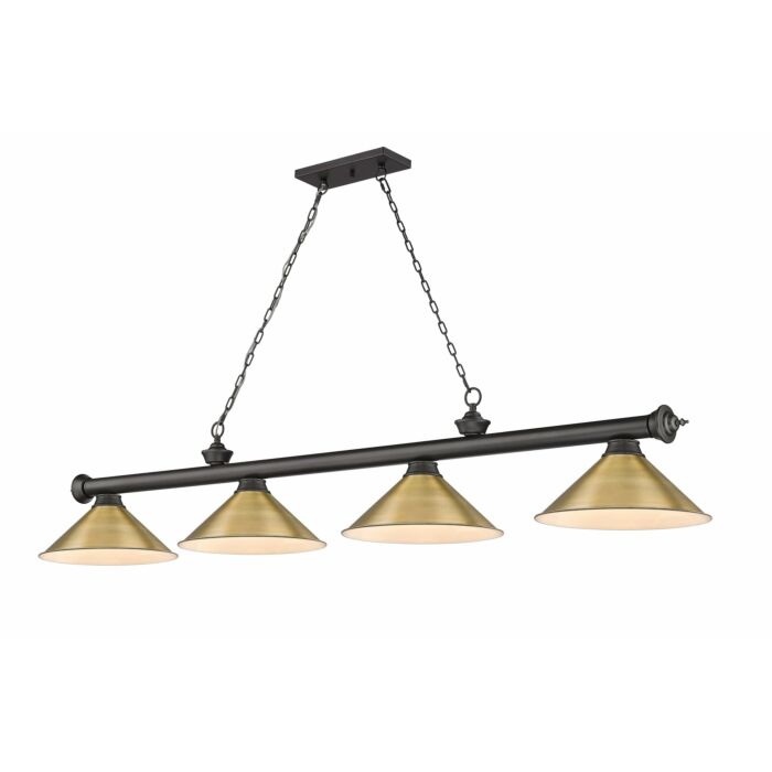 Z Lite Cordon 4 Light Linear Pendant Light In Bronze