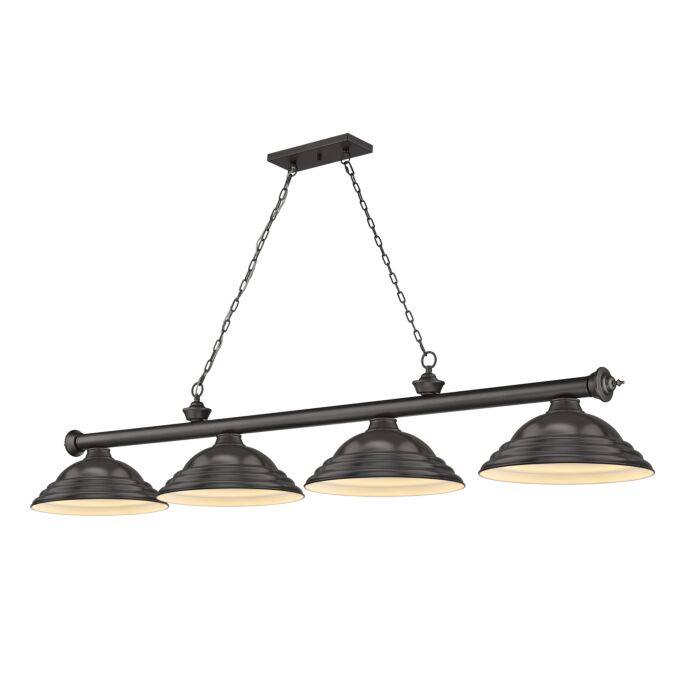 Z Lite Cordon 4 Light Linear Pendant Light In Bronze