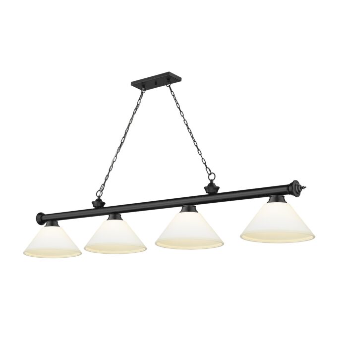 Z Lite Cordon 4 Light Linear Pendant Light In Matte Black