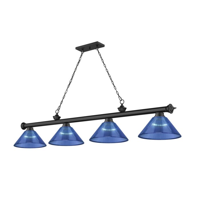Z Lite Cordon 4 Light Linear Pendant Light In Matte Black