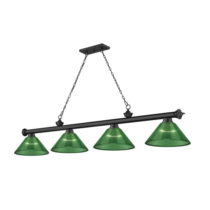 Z Lite Cordon 4 Light Linear Pendant Light In Matte Black