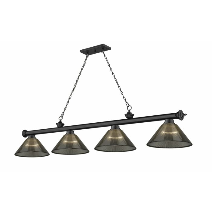 Z Lite Cordon 4 Light Linear Pendant Light In Matte Black
