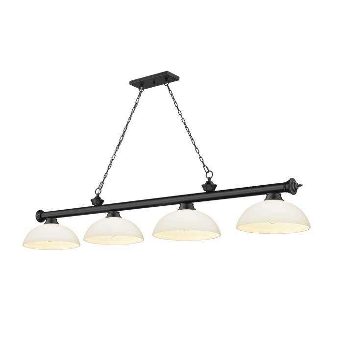 Z Lite Cordon 4 Light Linear Pendant Light In Matte Black