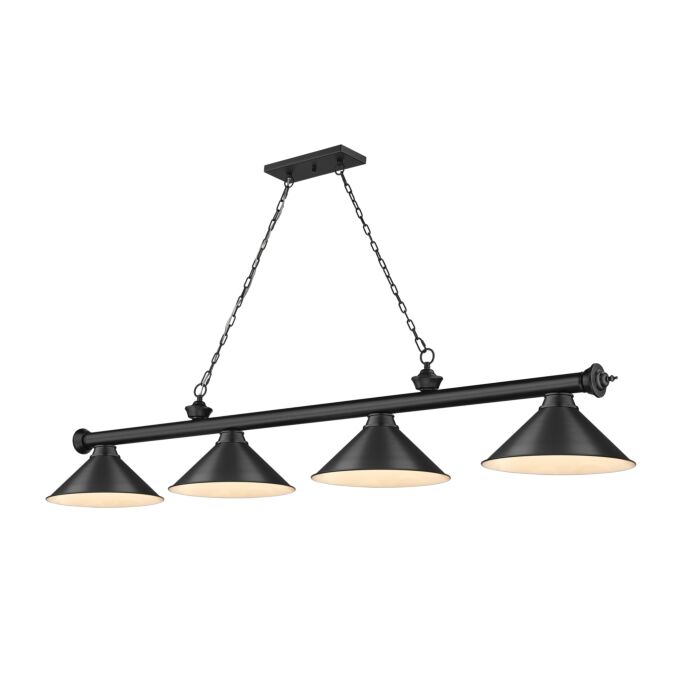 Z Lite Cordon 4 Light Linear Pendant Light In Matte Black