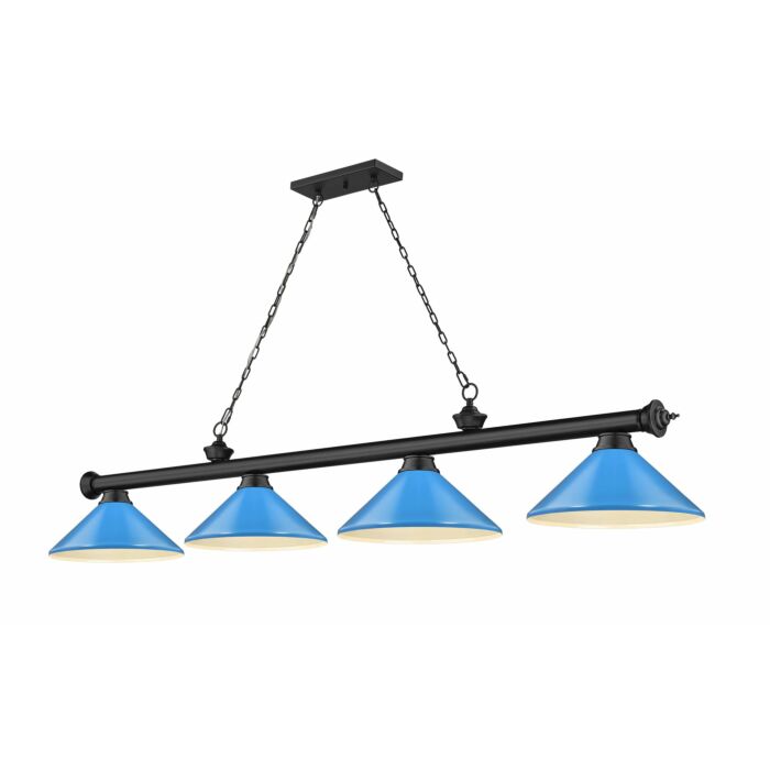 Z Lite Cordon 4 Light Linear Pendant Light In Matte Black