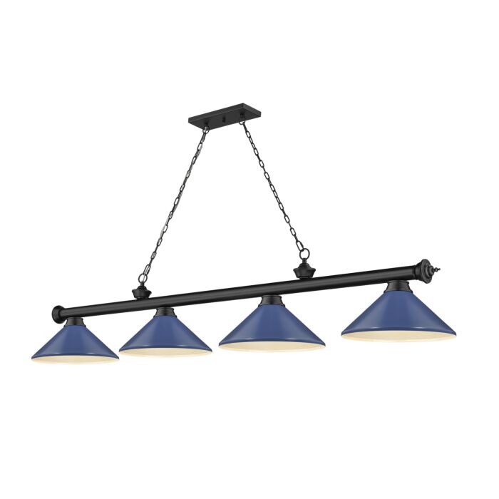 Z Lite Cordon 4 Light Linear Pendant Light In Matte Black