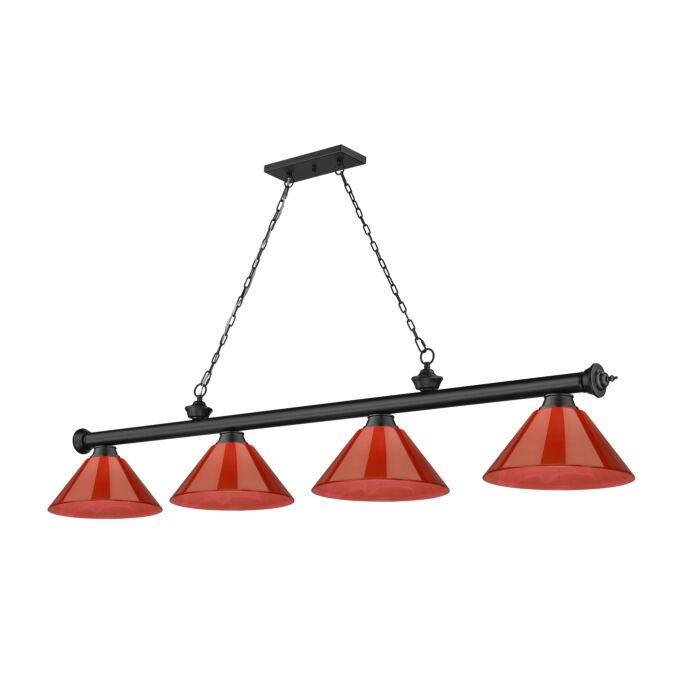 Z Lite Cordon 4 Light Linear Pendant Light In Matte Black