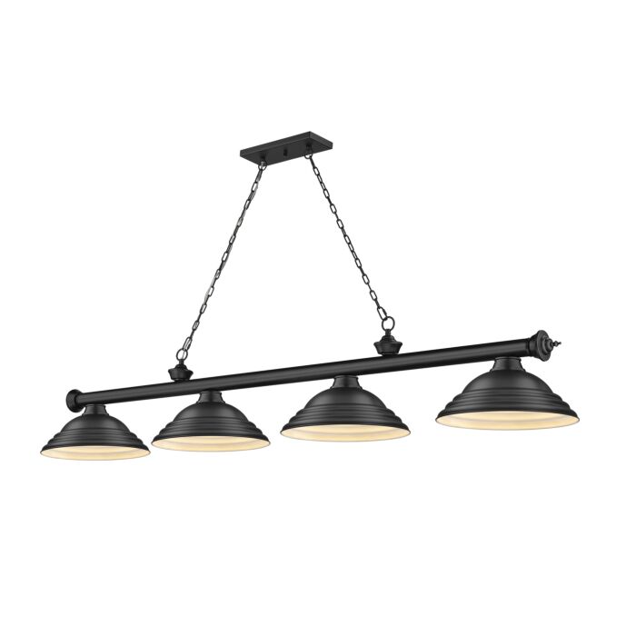 Z Lite Cordon 4 Light Linear Pendant Light In Matte Black