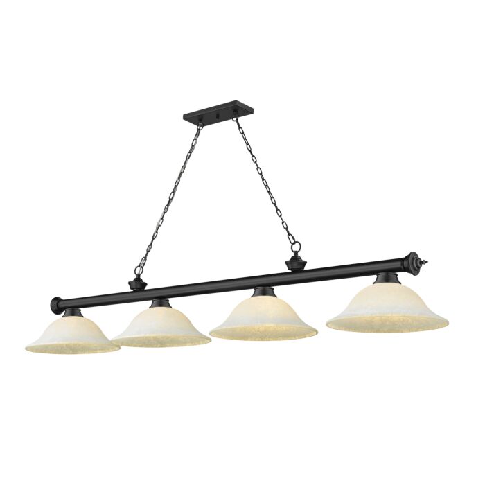 Z Lite Cordon 4 Light Linear Pendant Light In Matte Black