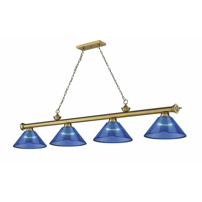 Z Lite Cordon 4 Light Linear Pendant Light In Rubbed Brass