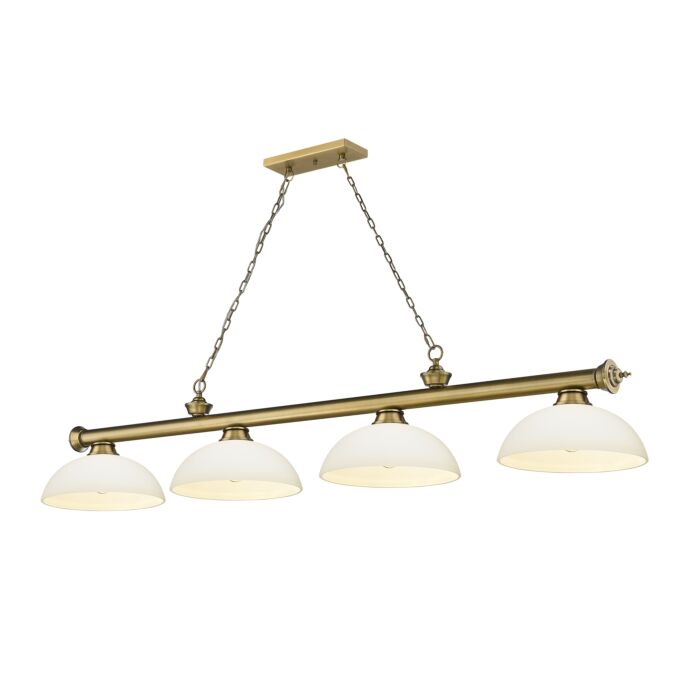 Z Lite Cordon 4 Light Linear Pendant Light In Rubbed Brass
