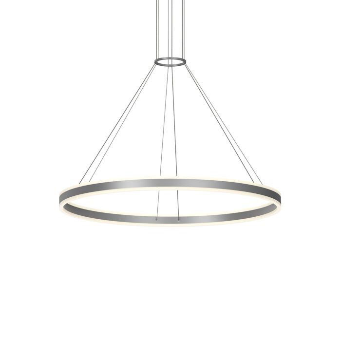 Sonneman Double Corona™ 2 Light 3 Inch Pendant Light in Bright Satin Aluminum
