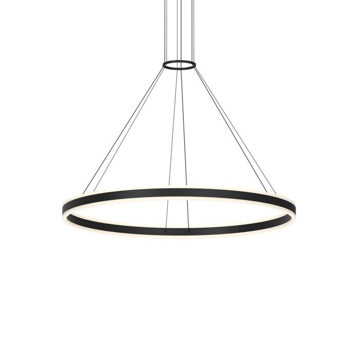 Sonneman Double Corona™ 2 Light 3 Inch Pendant Light in Satin Black