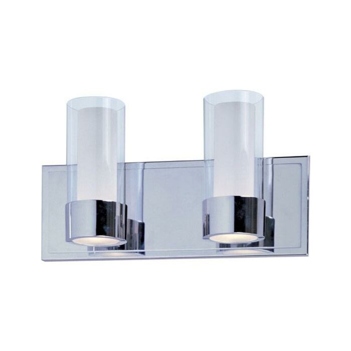Maxim Lighting Silo 2 Light Bathroom Vanity Light in Polished Chrome