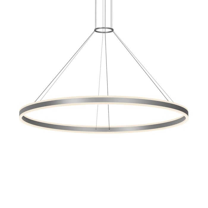 Sonneman Double Corona™ 2 Light 3 Inch Pendant Light in Bright Satin Aluminum