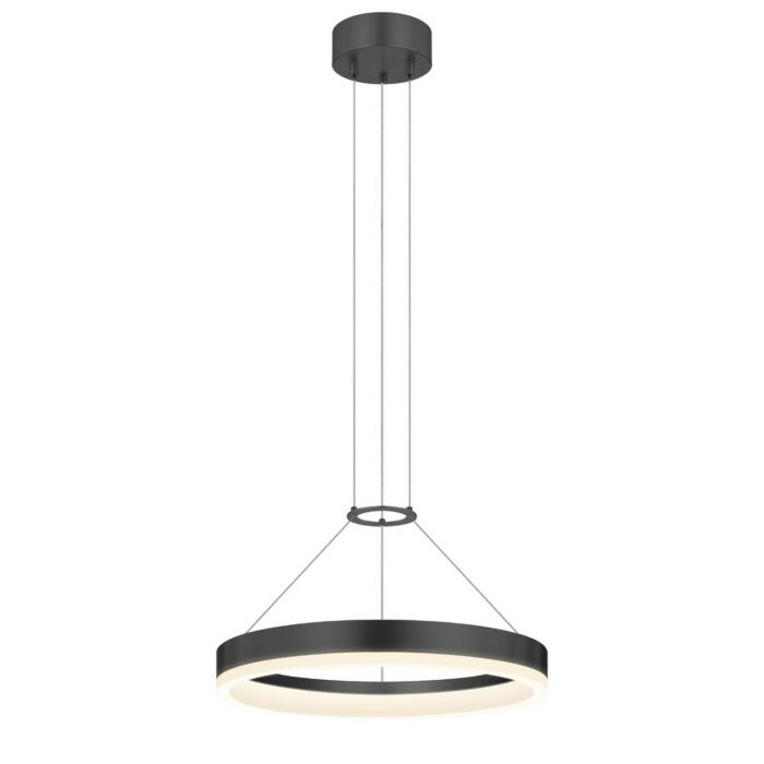 Sonneman Corona 15.75 Inch LED Ring Pendant in Satin Black