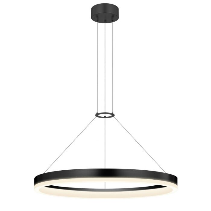 Sonneman Corona 23.75 Inch LED Ring Pendant in Satin Black