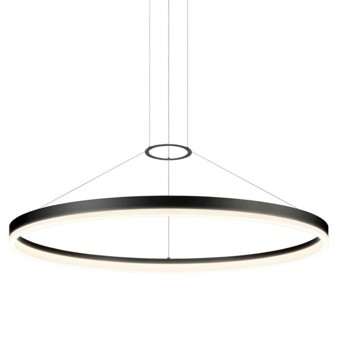 Sonneman Corona 48 Inch LED Ring Pendant in Satin Black