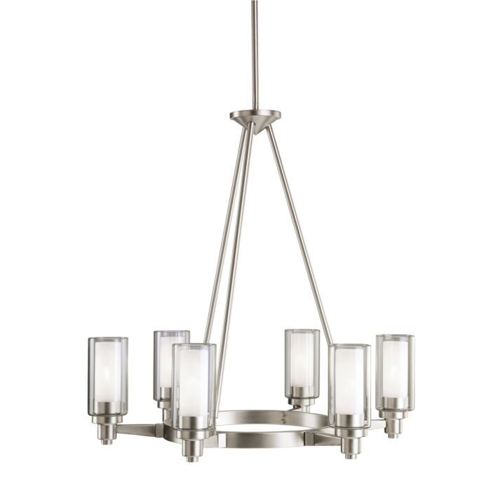Kichler Circolo 6 Light Chandelier in Brushed Nickel