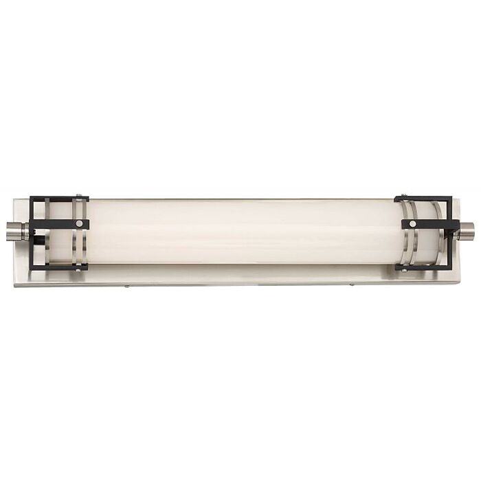 Minka Lavery 24 Inch Bathroom Vanity Light in Brushed Nickel with Sand Black