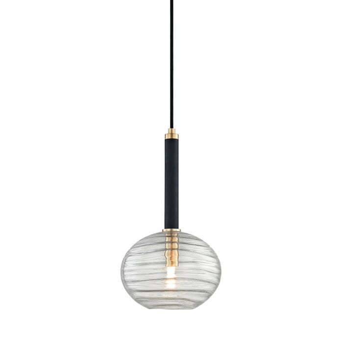 Hudson Valley Breton 15 Inch Pendant Light in Aged Brass