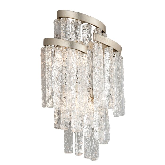 Corbett Mont Blanc 3 Light Wall Sconce in Modern Silver Leaf