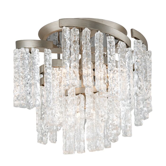 Corbett Mont Blanc 5 Light Ceiling Light in Modern Silver Leaf