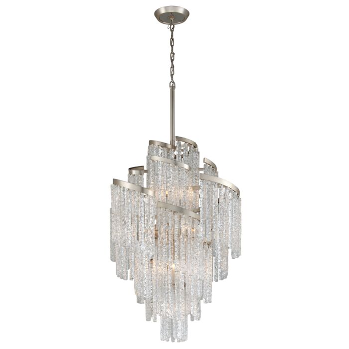 Corbett Mont Blanc 13 Light Traditional Chandelier in Modern Silver Leaf