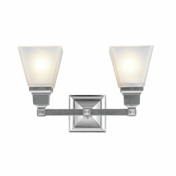 Mission 2-Light Bathroom Vanity Light in Brushed Nickel