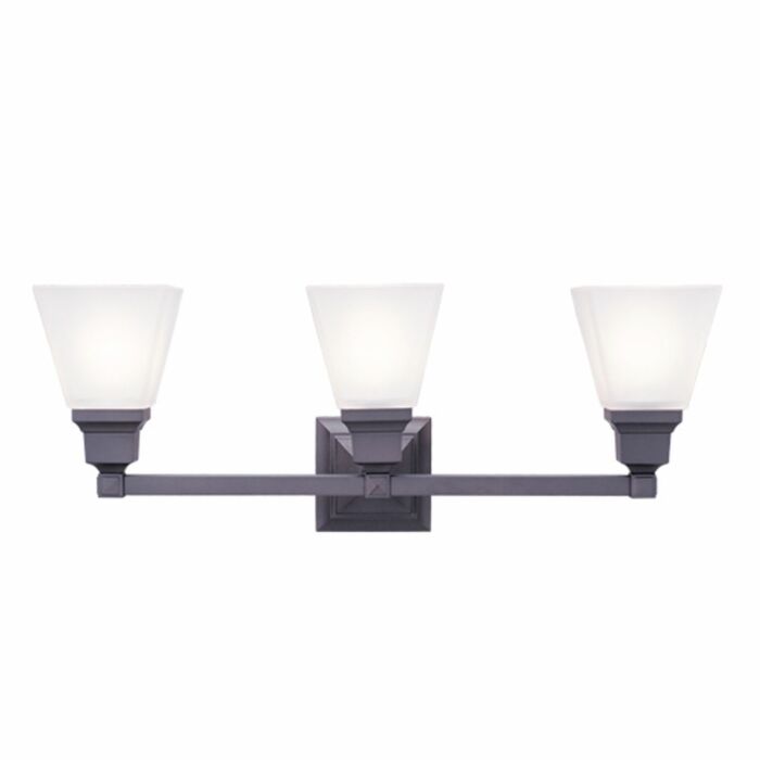 Mission 3-Light Bathroom Vanity Light in Bronze
