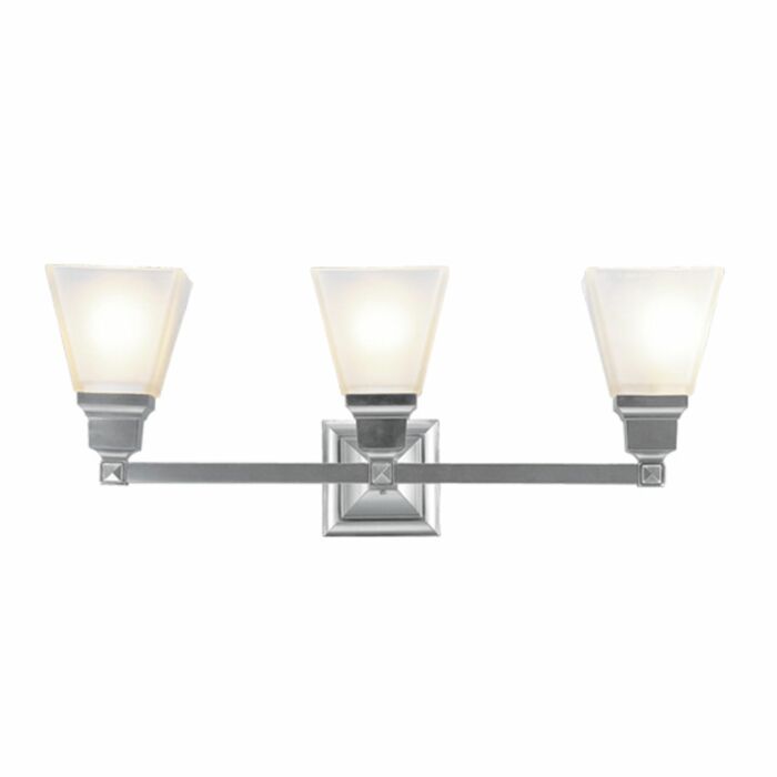 Mission 3-Light Bathroom Vanity Light in Brushed Nickel
